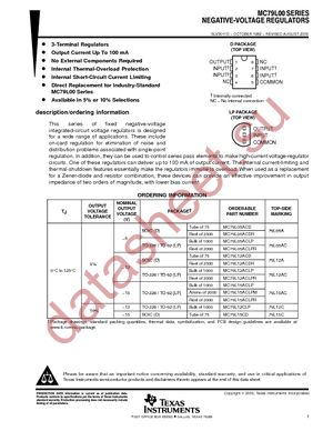 MC79L05ACDR datasheet  